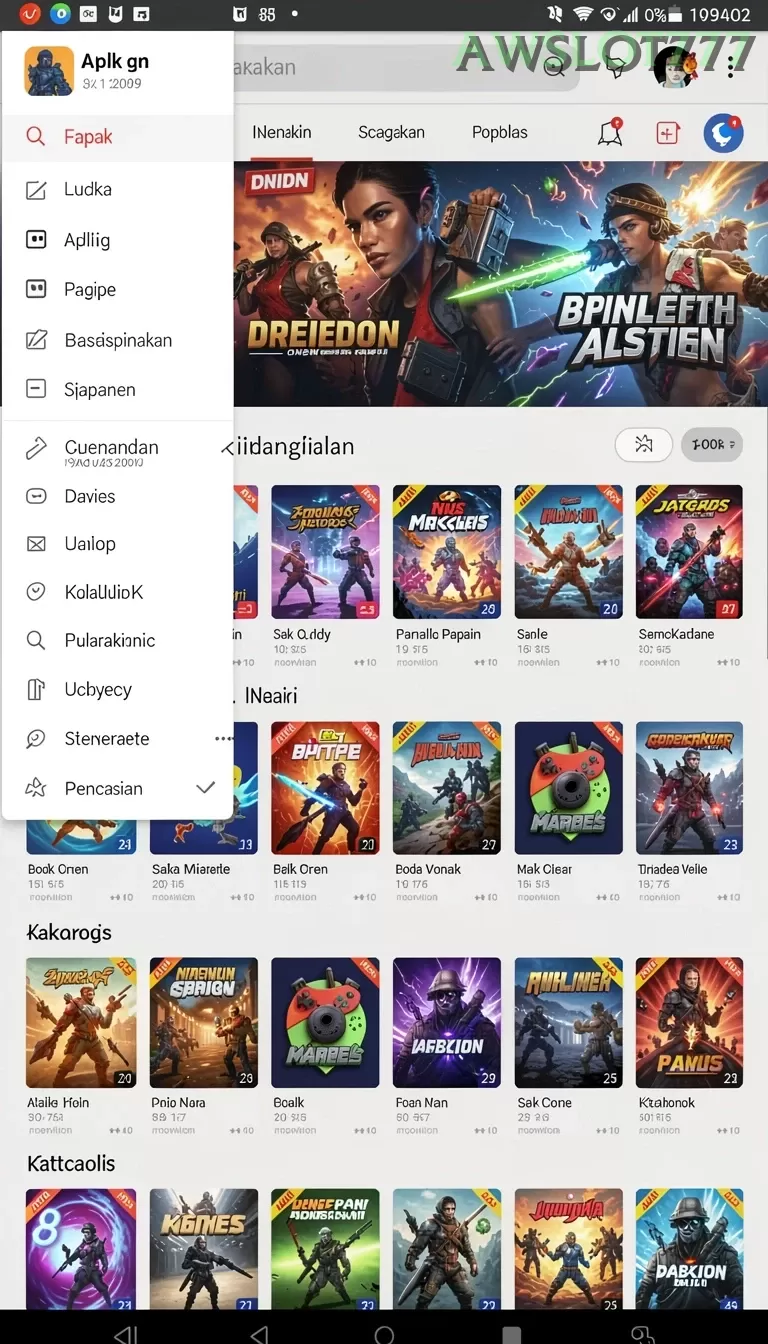 Cuplikan layar POS4D — menu navigasi