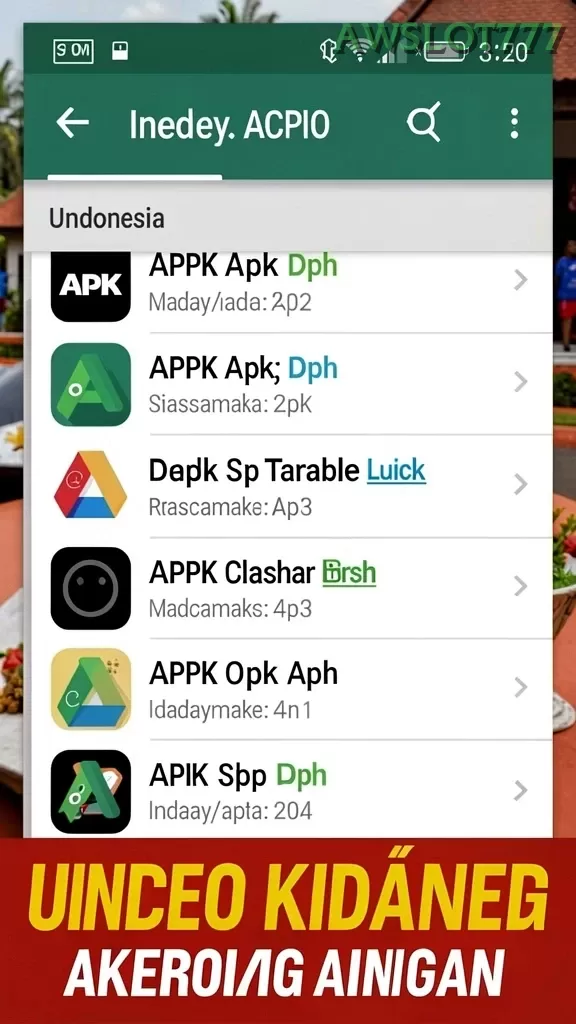 Cuplikan layar NUSABET — menu navigasi